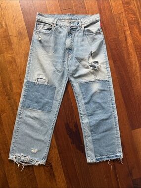 Denimist- Pierce Highrise Relaxed Light Blue Patchwork Women’s Jeans